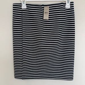 Fitted Striped Midi skirt